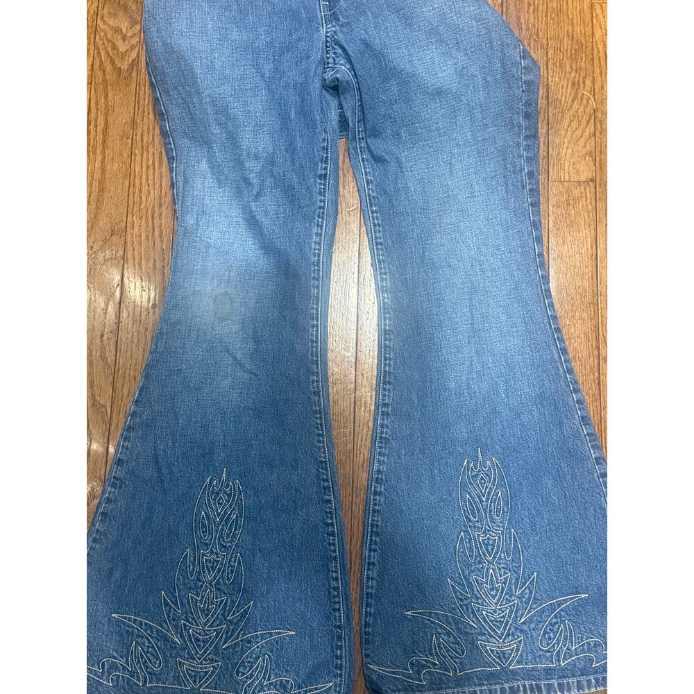 Vintage 90s JNCO Blaze S1200 Girlie Stuff Ultra Flare Jeans Size 9 USA 28x30 - Picture 6 of 15